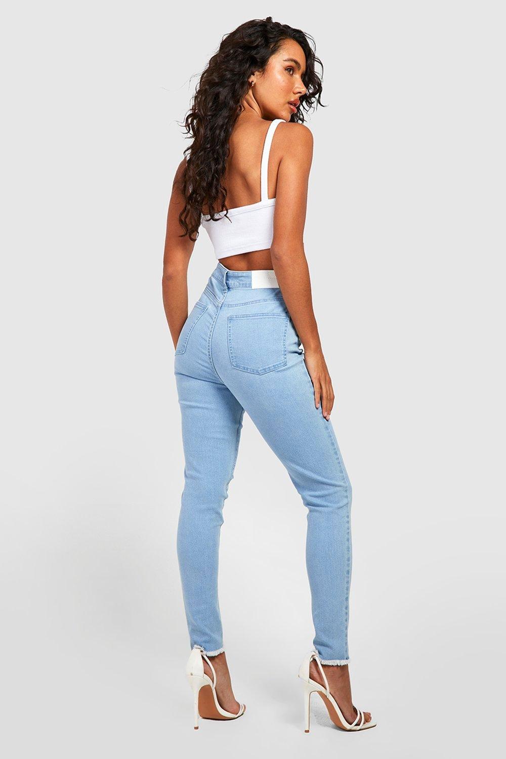 Skinny jeans hot sale raw hem